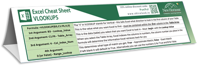 Excel Vlookup keyboard shortcut cheat sheet